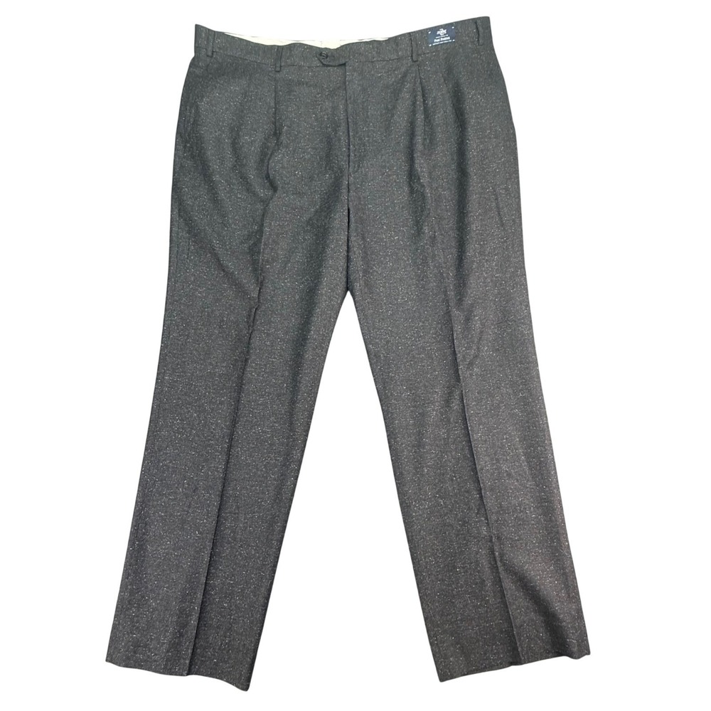 Paul Fredrick Dress Pants Mens 48R Charcoal Grey Wool Silk Pleated Made in Italy
